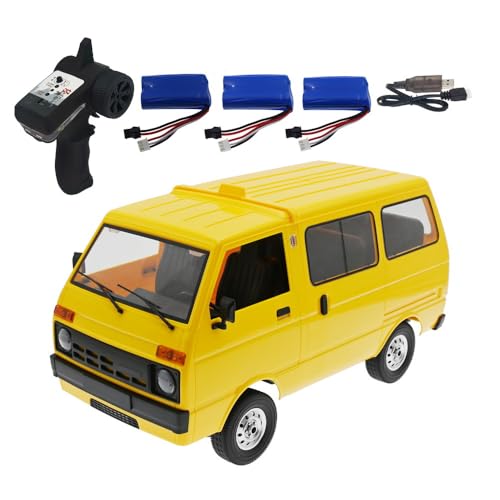 NULA WPL D42 RC Auto Van, 1/10 Maßstab 2,4G Ferngesteuertes All-Terrain 4WD RC Drift Truck mit LED-Leuchten Vollsimulation Crawler Lastwagen für Erwachsene – Gelb / 4 Batterie NULA WPL D42 RC Auto Van, 1/10 Maßstab 2,4G Ferngesteuertes All-Terrain 4WD RC Drift Truck mit LED-Leuchten Vollsimulation Crawler Lastwagen für Erwachsene – Gelb / 4 Batterie von NULA