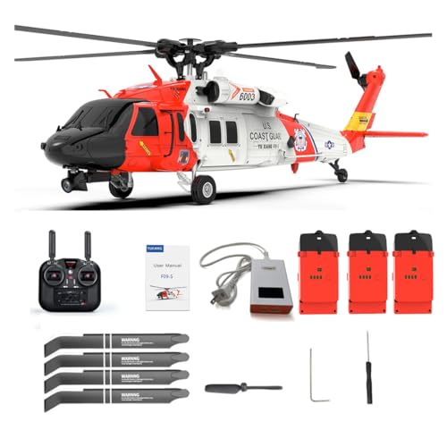 NULA YUXIANG F09S UH-60 GPS RC Hubschrauber Fernbedienung, 1/47 RC Helikopter 2,4G 6CH 6G / 3D Dual Motor Brushless Direktantrieb Militär Flugzeug Outdoor Spielzeug - RTF-Version von NULA