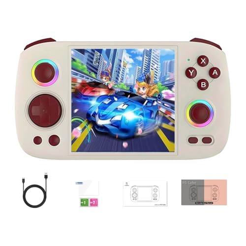 RG Cube Retro Handheld Spielkonsole, 8 +128 G mit RGB-Lichteffekten, 3,95-Zoll-IPS-Bildschirm Android Arcade Unisoc T820-Prozessor Unterstützt Bluetooth WiFi Battle - Keine Spiele von NULA