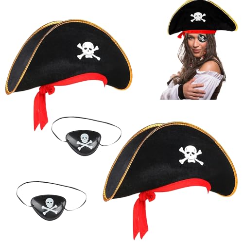 NULIYA Piratenturban und Augenbinde-Set für Erwachsene und Kinder Halloween-Party-Kostüm in zwei Größen (Erwachsene) von NULIYA