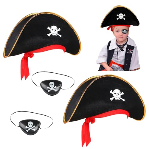 NULIYA Piratenturban und Augenbinde-Set für Erwachsene und Kinder Halloween-Party-Kostüm in zwei Größen (Kinder) von NULIYA