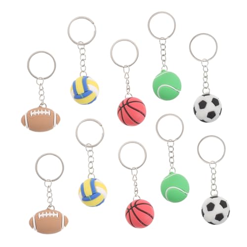 NULYLU 10 Stück Mini Sport Schlüsselanhänger Set Pack mit Fußball Basketball Volleyball Kreative Schlüsselanhänger für Sportevents Partygeschenke Taschenaccessoires NULYLU 10 Stück Mini Sport Schlüsselanhänger Set Pack mit Fußball Basketball Volleyball Kreative Schlüsselanhänger für Sportevents Partygeschenke Taschenaccessoires von NULYLU