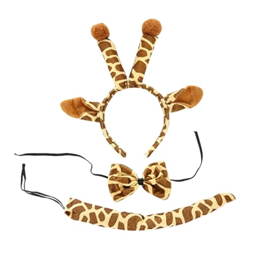 NULYLU 1Satz Giraffe Cosplay Kostüm mit Stirnband und Fliege Teiliges Halloween Zubehör für Kostümpartys und Maskeraden für Erwachsene von NULYLU