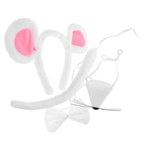 NULYLU 1Satz Mäusekostüm Set für Erwachsene Teiliges Set mit Plüsch Mausohren Fliege und Verstellbares Stirnband für Halloween Partys und Kostümpartys NULYLU 1Satz Mäusekostüm Set für Erwachsene Teiliges Set mit Plüsch Mausohren Fliege und Verstellbares Stirnband für Halloween Partys und Kostümpartys von NULYLU