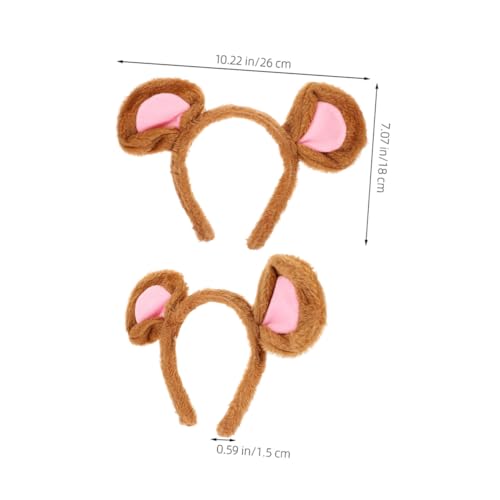 NULYLU 2 Stück Kuscheliges Mausohren Haarreif Weicher Leichter Stirnband für Erwachsene Komfortable Halloween Karneval Kostüm Cosplay Party Zubehör von NULYLU