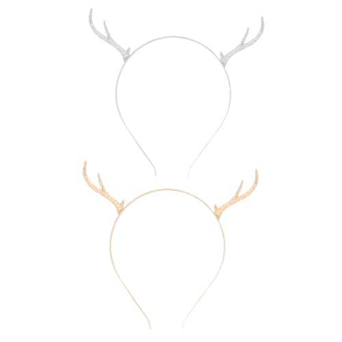NULYLU 2 Stück Teiliges Weihnachts Rentier Geweih Stirnband Haarschmuck Metalllegierung Festlicher Kopfschmuck für Erwachsene Xmas Accessoire für Familie und NULYLU 2 Stück Teiliges Weihnachts Rentier Geweih Stirnband Haarschmuck Metalllegierung Festlicher Kopfschmuck für Erwachsene Xmas Accessoire für Familie und von NULYLU
