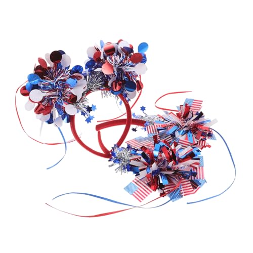 NULYLU 2 Stück Unabhängigkeitstag Haarband Patriotic Kopfbedeckung mit Amerikanischer Flagge für Accessoire für Feste und Gedenktage NULYLU 2 Stück Unabhängigkeitstag Haarband Patriotic Kopfbedeckung mit Amerikanischer Flagge für Accessoire für Feste und Gedenktage von NULYLU