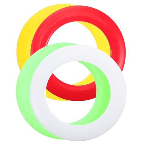 NULYLU 4 Stücke Ring Fliegende Ringe Kunststoff Flying Disc Groß Jonglierringe Fliegende Scheiben Outdoor Spielzeug Flying Disc Spielzeug von NULYLU