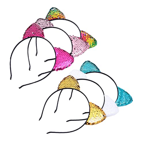 NULYLU 6Stücke Katzenohr Haarband Glitzer Stirnbänder für Regenbogen für Partys und Cosplay NULYLU 6Stücke Katzenohr Haarband Glitzer Stirnbänder für Regenbogen für Partys und Cosplay von NULYLU