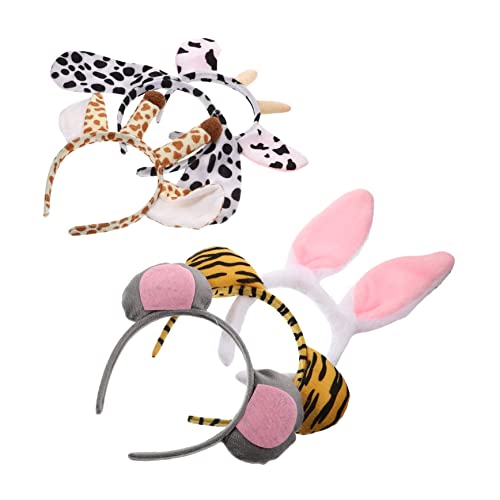 NULYLU 6Stücke Teiliges Tier Cartoon Haarband Lustige Kostümdekoration für Geeignet für Partys Halloween und Cosplay mit Giraffe Hund Tiger Kuh und Hasenohren NULYLU 6Stücke Teiliges Tier Cartoon Haarband Lustige Kostümdekoration für Geeignet für Partys Halloween und Cosplay mit Giraffe Hund Tiger Kuh und Hasenohren von NULYLU