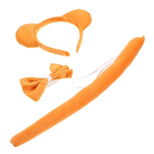 NULYLU Braunbärkleid Bärenkostüm Stirnband Kinderbären Halloween Tierschwanz Tierkostüm Rollenspiel Cosplay Tierohr Bärenzubehör Tierohr Haarband Tierhaarband Stoff von NULYLU