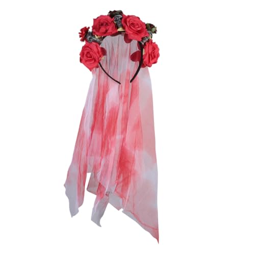 NULYLU Cosplay Erwachsene Kopfschmuck Rose Haarband Haar Kopfbedeckung Stirnband Schädel Blume Halloween Und Kostüm Für von NULYLU