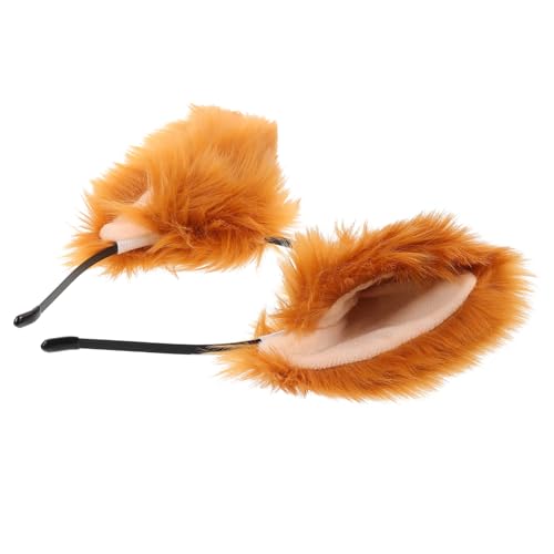 NULYLU Cosplay Fuchsohren Haarreif Kuscheliges Tierohren Stirnband für Damen Mädchen Kostüm Party Accessoire Stilvoll und Bequem in Kamelbraun von NULYLU