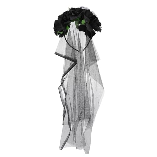 NULYLU Kopfschmuck Party Mit Halloween Spinnennetz Blumen Langem Accessoire Stirnband Haar Fancy Kopf Und Cosplay Schleier von NULYLU
