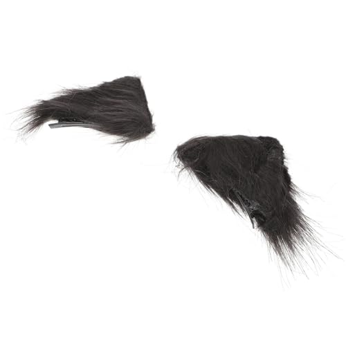 NULYLU Kuschelige Katzenohren Haarclips Plüsch Katzenohren Haarklammern für Cosplay Halloween Party Bühnenauftritte Komfortabel und Langlebig Schwarz von NULYLU