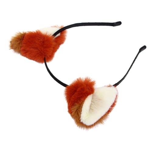 NULYLU Plüsch Fuchsohren Haarreif Elastisch Abnehmbar Weich Cosplay Stirnband für Halloween Party Karneval Kostümaccessoire Rot Braun NULYLU Plüsch Fuchsohren Haarreif Elastisch Abnehmbar Weich Cosplay Stirnband für Halloween Party Karneval Kostümaccessoire Rot Braun von NULYLU