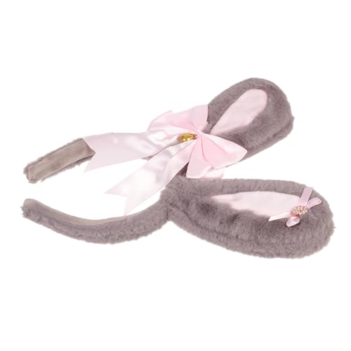 NULYLU Plüsch Hasenohren Haarreif mit Schleife Weiches Cosplay Stirnband für Damen und Niedliches Bunny Accessoire für Karneval Kostüm Party und Fotoshootings von NULYLU