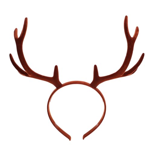 NULYLU Weihnachtliches Rentier Haarreif Geweih Stirnband Leichtes Bequemes Kostüm Accessoire für Damen Mädchen Vielseitig Tragbar bei Halloween Party Karneval Passend für Kopfgrößen von NULYLU