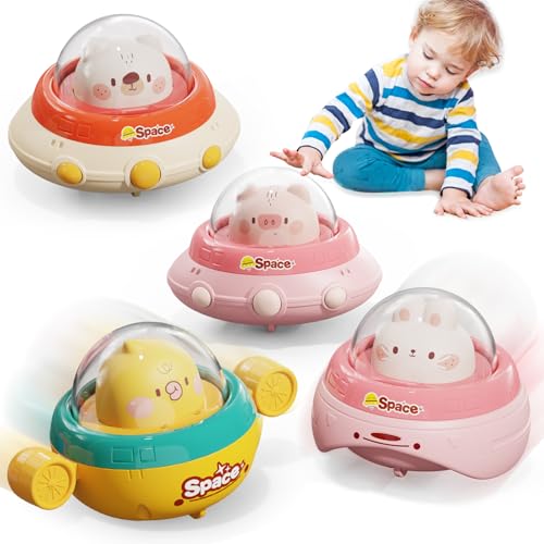 NUMBERFUN Baby Geschenk Kinder Auto Spielzeug ab 1 Jähr Junge und Mädchen,4 Stück Tierautos ab Baby 1 Jähr,Geschenk 1.Geburtstag von NUMBERFUN