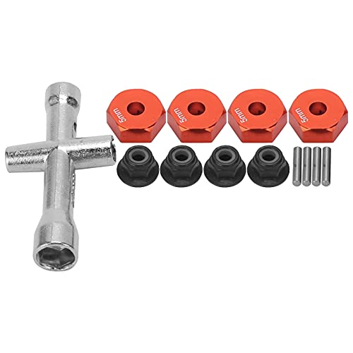 NUMNBE 12mm Wheel 5mm Thickness Hex Adapter Langlebiger Aluminiumlegierung Mutterschlüssel Satz für 1/10 RC Auto Rennfahrer von NUMNBE