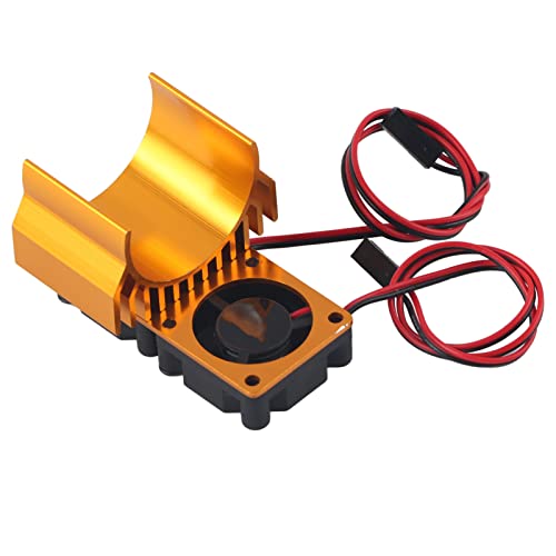 NUMNBE Motor Twin Kühllüfter Kühlkörper für 1/10 Skala Elektro -RC -Auto lila lila (Gold) von NUMNBE