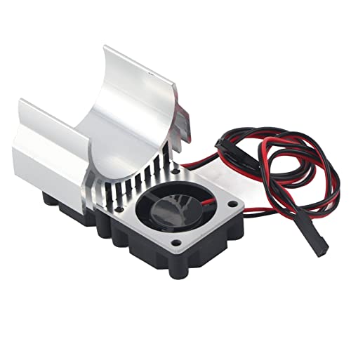 NUMNBE Motor Twin Kühllüfter Kühlkörper für 1/10 Skala Elektro -RC -Auto lila lila (Silber) von NUMNBE