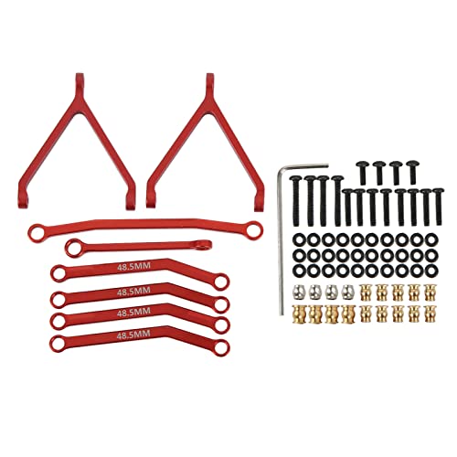 NUMNBE RC Zugstange aus Aluminiumlegierung Stabil Leicht und Hohe Temperaturbeständigkeit für RC Auto Fahrwerk Ersatzteile (Red) von NUMNBE