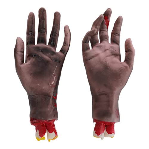 NUMNBE Realistische gefälschte gefälschte Hände 2PCS LIFELISCHE Halloween Requisiten Dekoration Cosplay Bühne Requisiten Horror -Körperteile für Halloween -Party NUMNBE Realistische gefälschte gefälschte Hände 2PCS LIFELISCHE Halloween Requisiten Dekoration Cosplay Bühne Requisiten Horror -Körperteile für Halloween -Party von NUMNBE