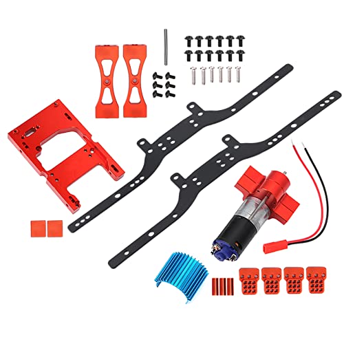 RC Auto Rahmen Metall Ersatzteil kompatibel mit MN90 MN91 MN45 langlebig verschleißfest (Red) von NUMNBE