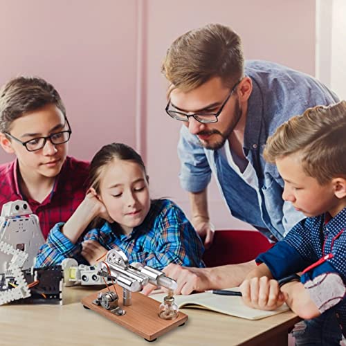 Stirlingmotor Modell aus Aluminium und Buchenholz mit LED Beleuchtung und Stabiler Rotation für Unterricht und Dekoration Stirlingmotor Modell aus Aluminium und Buchenholz mit LED Beleuchtung und Stabiler Rotation für Unterricht und Dekoration von NUMNBE