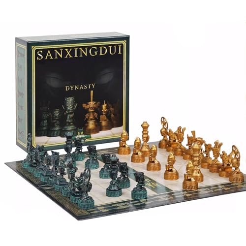 18,7-Zoll-Reiseschach-Set, Chinesisches Schach-Set Mit Klappbarem Schachbrett, 32 Figuren, Business-Geschenk von NUNETH