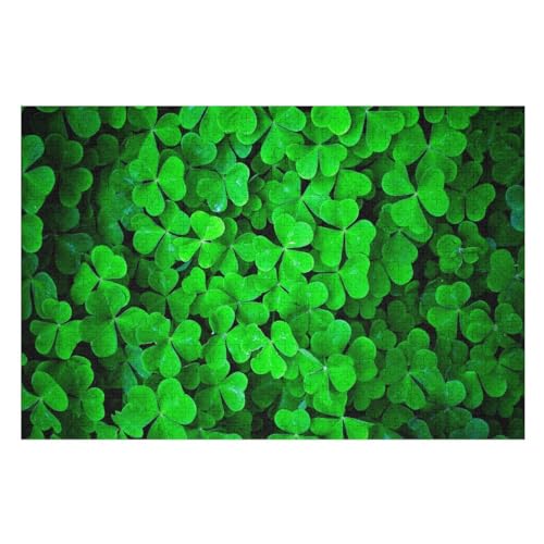 Wohnkultur Geburtstag ，Challenging Games Moderne Lernspiel Stress Relief ，1000 StüCk，Shamrock Green Leaves ，Lernspielzeug FüR Kinder Papier 52x38 von NUNETH