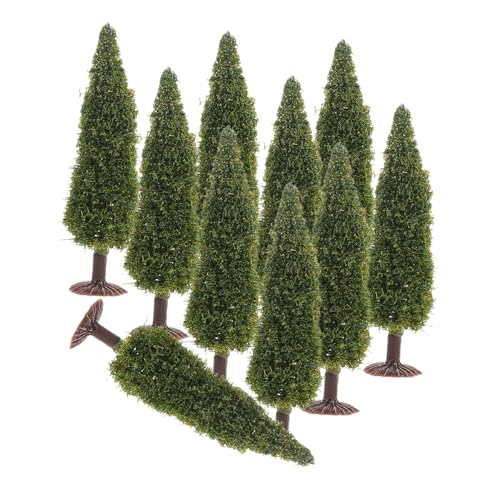 NUOBESTY Set Mit 10 Kleinen Tannenbaum-Modellen Weihnachtsdekoration Auf Drahtbasis Für Den Tisch Zu Hause Und Die Modellbahnlandschaft von NUOBESTY