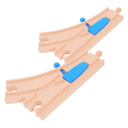 NUOBESTY **2-teiliges Weichenset aus Holz, Spielzeugeisenbahn-zubehör, Kompatibel mit Großen Marken, Lernspielzeug für Kinder, Mehrfarbig, 6,69 X 3,62 X 0,47 Zoll** von NUOBESTY