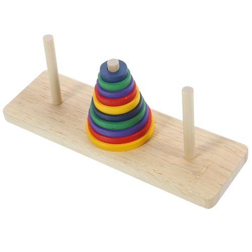 NUOBESTY **buntes Logikspiel aus Holz, Turm-von-Hanoi-Puzzle, Logikpuzzle mit 10 Ringen, Stapelspiel für Erwachsene Und Jugendliche, 7. 48 X 2. 36 X 2. 87 Zoll** NUOBESTY **buntes Logikspiel aus Holz, Turm-von-Hanoi-Puzzle, Logikpuzzle mit 10 Ringen, Stapelspiel für Erwachsene Und Jugendliche, 7. 48 X 2. 36 X 2. 87 Zoll** von NUOBESTY