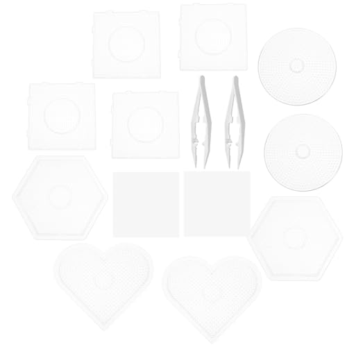 NUOBESTY 1 Satz Bügelperlen Steckplatten Teiliges DIY Bastelzubehör aus Kunststoff Quadratischer Herzförmiger Sechseckiger und Runder Form für Kreative Projekte mit Perlen NUOBESTY 1 Satz Bügelperlen Steckplatten Teiliges DIY Bastelzubehör aus Kunststoff Quadratischer Herzförmiger Sechseckiger und Runder Form für Kreative Projekte mit Perlen von NUOBESTY