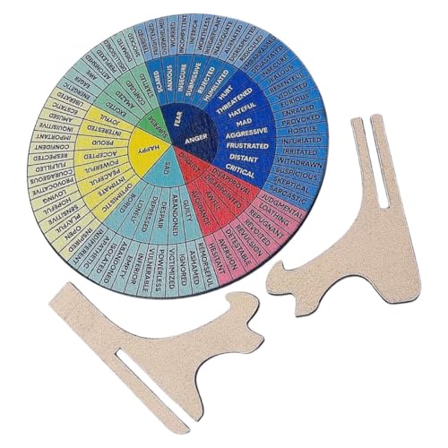 NUOBESTY Emotionsdiagramm Für Büro Zuhause Schule Doppelseitiges Gefühlsrad Aus Holz Mit Ständer Ästhetisches Und Funktionales von NUOBESTY