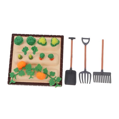 NUOBESTY 1 Satz Farm-Tool-Modell Pflanzen Miniatur-Kleingartengemüse Mini Gemüsefeld Landschaftsmodell Gemüsefeld-Dekoration kleines landwirtschaftliches Werkzeugmodell Szenenmodell Harz von NUOBESTY
