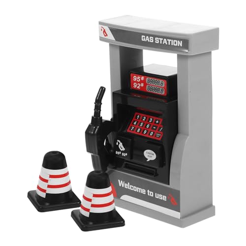 NUOBESTY 1 Satz Gas Station Modellspielzeug Realistisches mit Straßensperren und Zählfunktion für Fördert Mathematikfähigkeiten und Kreatives Spiel aus Hochwertigem Gefertigt von NUOBESTY