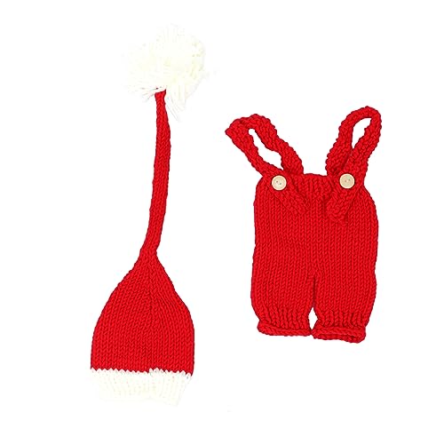 NUOBESTY 1 Satz Neugeborenen Fotografie Kostüm Handgefertigter Wollhut für Hautfreundlich Weihnachtsdesign Niedliche Fotorequisiten für Neugeborene für Babyfotografie von NUOBESTY