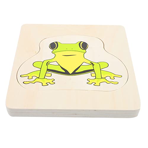 NUOBESTY Pädagogisches Spielzeug Für Kinder 1 Set Cartoon Puzzle Multilayer Holz Puzzle Frosch Gehirn von NUOBESTY