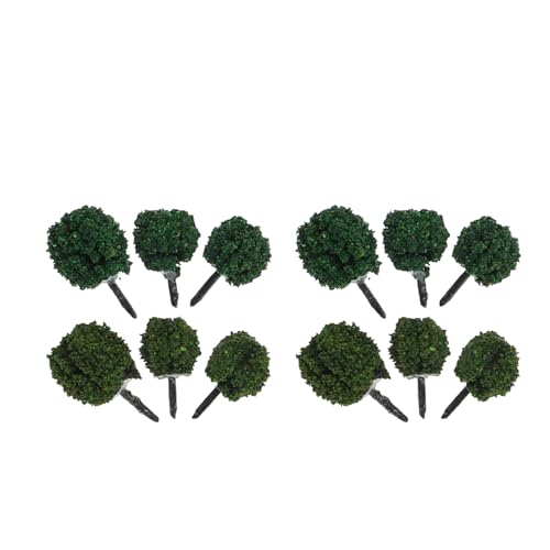 NUOBESTY Box Mit 12 Miniatur-modellbäumen Garten-Set Mini-Baum Grün Für Bonsai-Dekoration von NUOBESTY