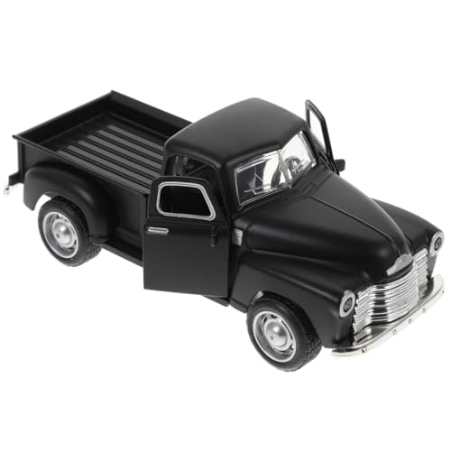 NUOBESTY Retro Metall Auto Modell - Schwarzer Pickup Car- Legierung Fahrzeug Deko - Mini Modellauto FüR Sammler Und Wohnkultur von NUOBESTY