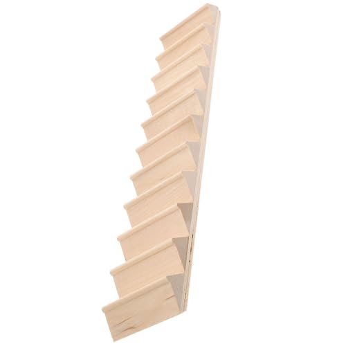 NUOBESTY 1:12 Puppenhaustreppe, Miniatur-holztreppe ohne Handlauf, DIY-zubehör für Modellbau, Beige, 31 X 5,6 X 2,3 cm von NUOBESTY