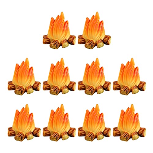 NUOBESTY 10 Miniatur-Lagerfeuermodelle Lagerfeuerdekor Für Feengärten Und Terrarien Mikroszenen-Requisiten Für Puppenhäuser Basteln Blumentopfdekor von NUOBESTY