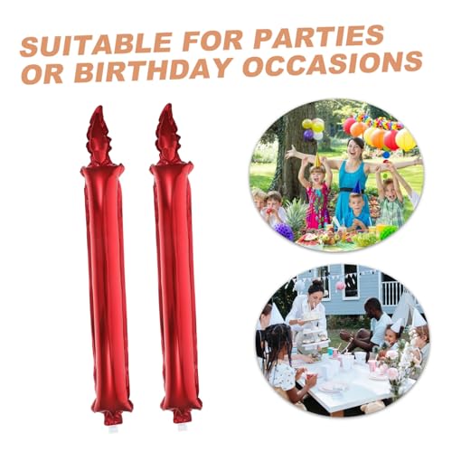 NUOBESTY 10 Stück Aufblasbare Rote Kerzen Jubelstäbe Enthusiasmus Noisemaker Sport Cheerleading Sticks für Partyspiele und Teambuilding Strapazierfähige Partyzubehör von NUOBESTY