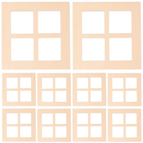 NUOBESTY 10 Stück Fensterrahmen Im Maßstab 1/12 Für Puppenhäuser – Miniatur-Rohling-Holzgitter-Fenstermodell-Ornamente Für Die DIY-Minihaus-Dekoration NUOBESTY 10 Stück Fensterrahmen Im Maßstab 1/12 Für Puppenhäuser – Miniatur-Rohling-Holzgitter-Fenstermodell-Ornamente Für Die DIY-Minihaus-Dekoration von NUOBESTY