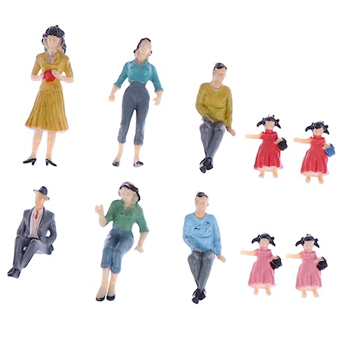 NUOBESTY Figuren Menschen 10-teilig Bemaltes Miniaturfiguren-Set Konstruktionsfiguren Modell Für Eisenbahn-Layout Pädagogische Miniaturmodelle Sicher Für Jungen Und Mädchen Zufällige Farbe von NUOBESTY