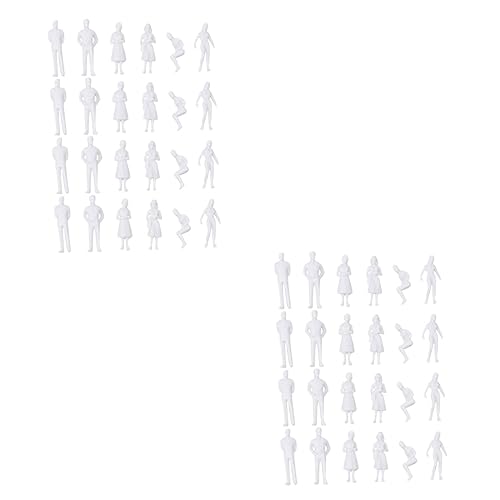 NUOBESTY 100 STK Sand Tisch Weißer Bösewicht Vorbildliche Straßenmenschen Menschen Im Architektonischen Maßstab Modellbahn Mensch Unbemalte Modellmenschen Mannequin Sandkasten Plastik Pack von NUOBESTY