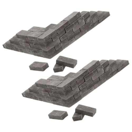 NUOBESTY 100 Stück Mini-bausteine, Modellbausteine im Maßstab 1:35, Graue Tonsteine für Selbstgebauten Sandkasten, Miniaturlandschaften, Puppenhäuser, Krippenmaterial, 100er-pack von NUOBESTY